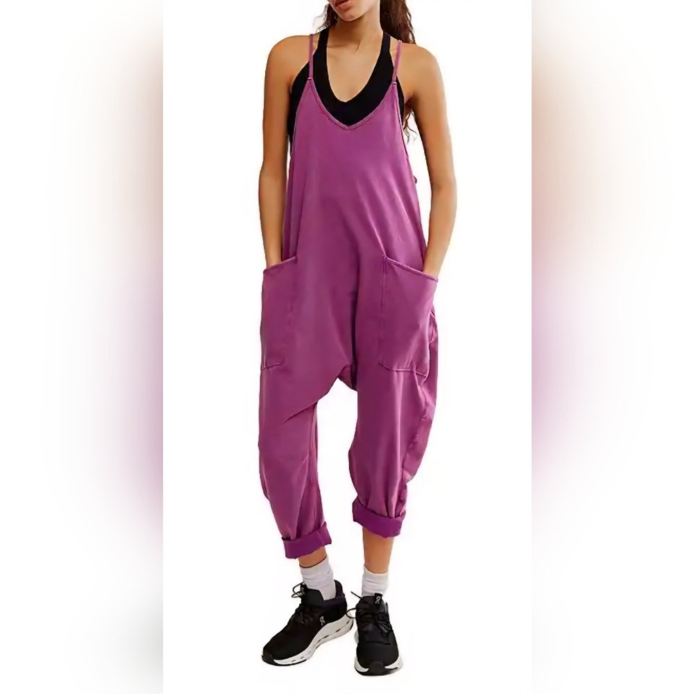 NEW - FP Movement by Free People Deep Mulberry Purple Hot Shot Onesie - NWOT